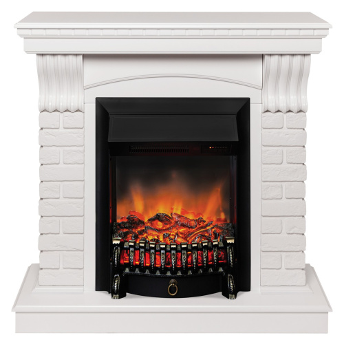 Электрокамин RealFlame Jazz WT белый с очагом Fobos Lux Black RC