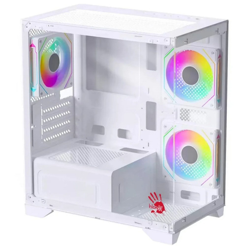 Корпус Bloody BD-CC103F (BD-CC103F-WH) белый без БП mATX 7x120mm 1xUSB2.0 1xUSB3.0 audio bott PSU