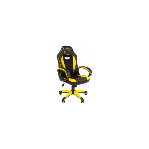 Кресло игровое BRABIX Blaze GM-162 (532579) TW/экокожа, черное/желтое