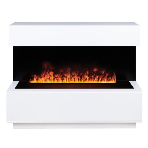 Электрокамин RealFlame Modern CST1000 WT белый с очагом 3D Cassette 1000 Black Panel