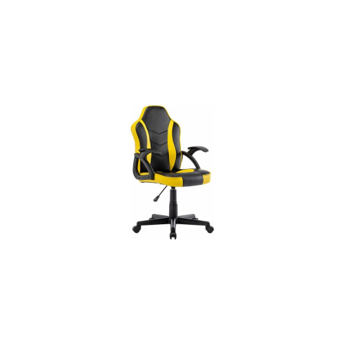 Кресло игровое BRABIX Shark GM-203 (532514) экокожа, черное/желтое