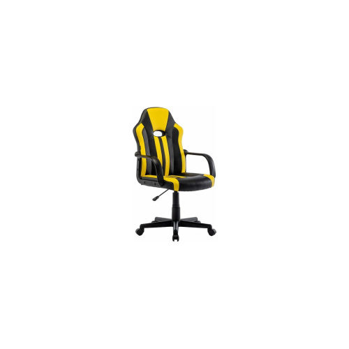 Кресло игровое BRABIX Stripe GM-202 (532510) экокожа, черное/желтое