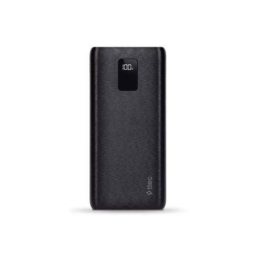 Внешний аккумулятор TTEC 2BB202S PowerSlim Trio LCD 10.000mAh PD 22,5W Powerbank withTrio Cable Black