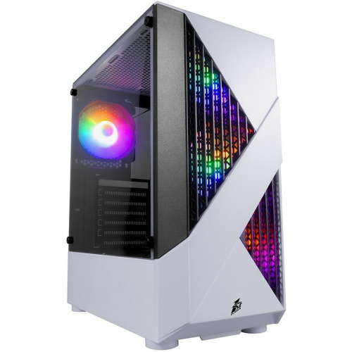 Корпус 1STPLAYER FIREROSE F3-A White (F3-A-WH-4F1) / ATX, TG / 4x120mm LED fans inc.