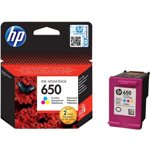 Картридж струйный HP 650 CZ102AE многоцветный (200стр.) для HP DJ IA 2515/2516