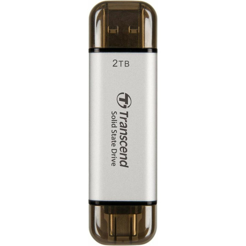 SSD Transcend ESD310C TS2TESD310S 2TB USB 3.2 Gen 2.1 Type-C R/W - 1050/950 MB/s серебристый