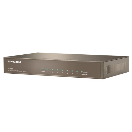 Коммутатор неуправляемый IP-COM G1008M 8 портов, 8x1 Гбит/с, настольный, металлический