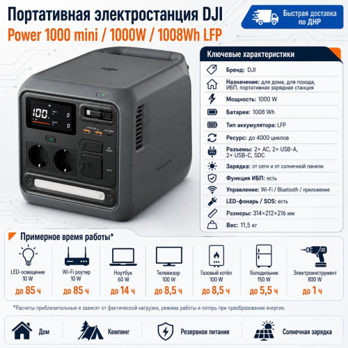 Портативная электростанция DJI Power 1000 mini (1000Вт)