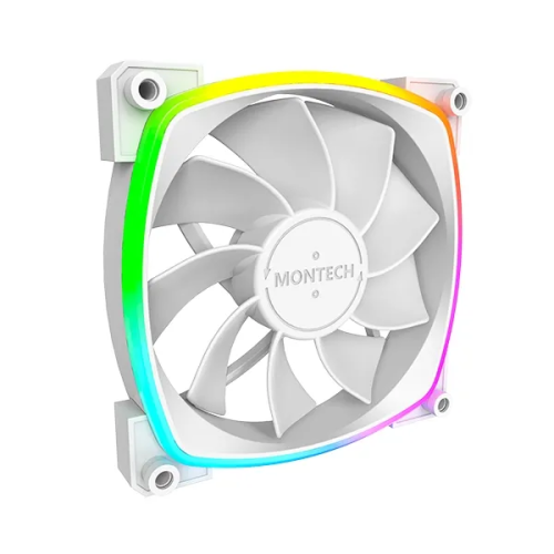 Комплект вентиляторов (3 шт.) Montech RX120 PWM Reverse White (RX120W3P) / 120mm, 4pin PWM, 3pin ARGB, 800-1600RPM, 59.0CFM, 27.0dBA, Rifle bearing