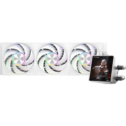 СВО PcCooler DT360 ARGB Display WH (300W, 360mm, LED temp., White, Fans 3x120mm, 83.83CFM, 3000RPM/ Pump height)