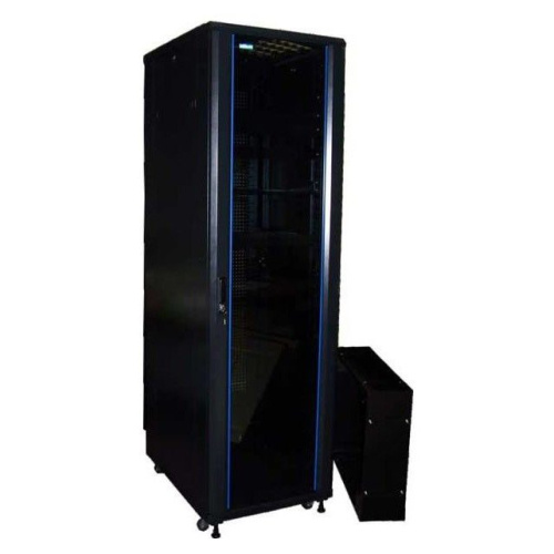 Шкаф коммутационный Lanmaster Business (TWT-CBB-27U-6X8-G1) напольный 27U 600x800мм пер.дв.стекл черный