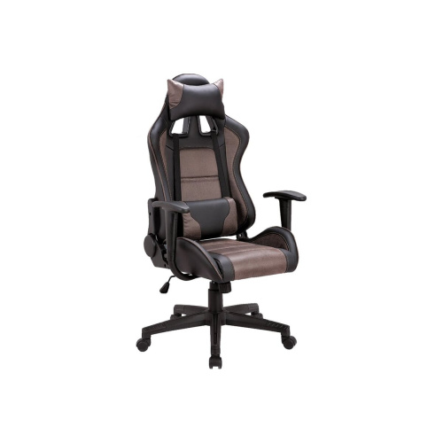 Кресло игровое BRABIX GT Racer GM-100 (531819) ткань, экокожа, черное/коричневое