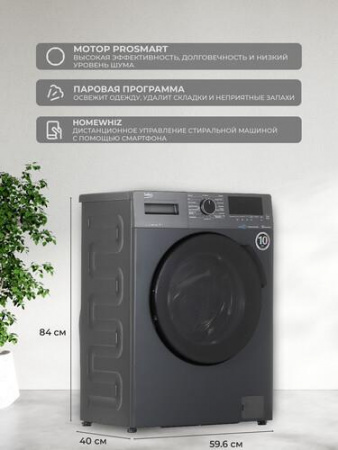 Стиральная машина Beko WSPE6H616A черный