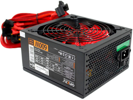 Блок питания Ginzzu PC600 14CM Red