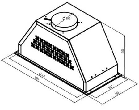 Вытяжка полновстраиваемая Oasis UB-60WG серый/серый