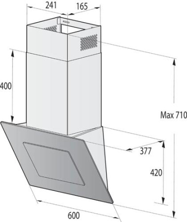 Вытяжка наклонная Gorenje WHI626E7B черный/черный