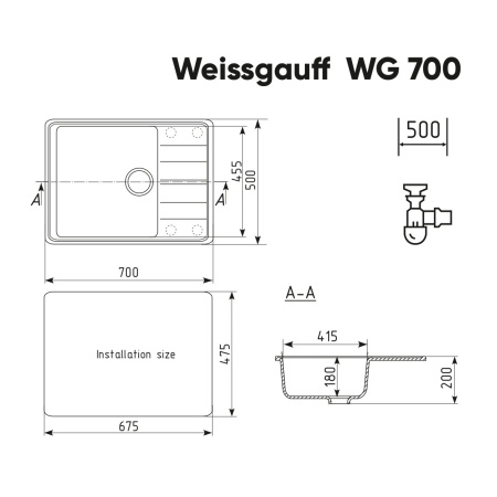 Мойка Weissgauff WG 70007 Deep Black
