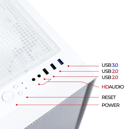 Корпус Ginzzu CL540 White mATX